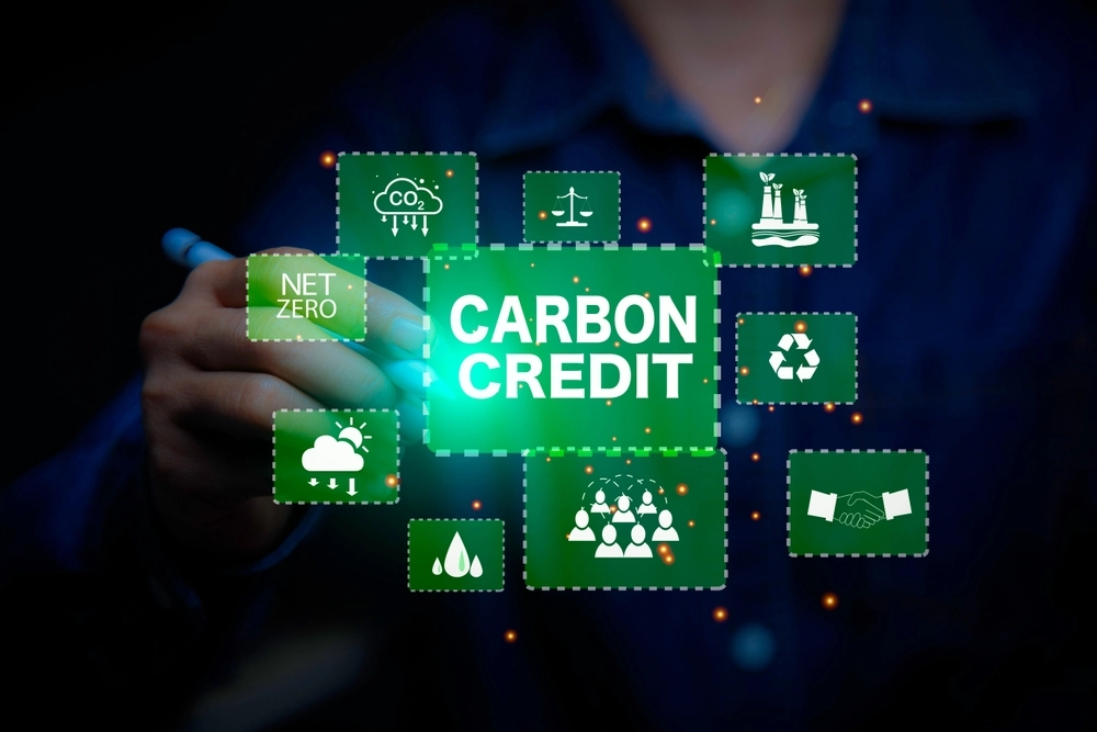 Visuel représentant les crédits carbone avec les différentes typologies de projets écologiques possibles.